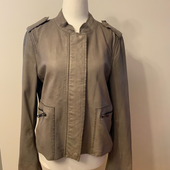 Banana Republic Leather Grey Women’s Jacket - Picture 1 of 1